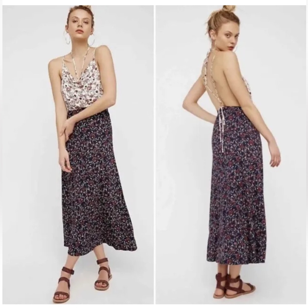 Free People True Love Cowl Maxi Dress Grunge XS